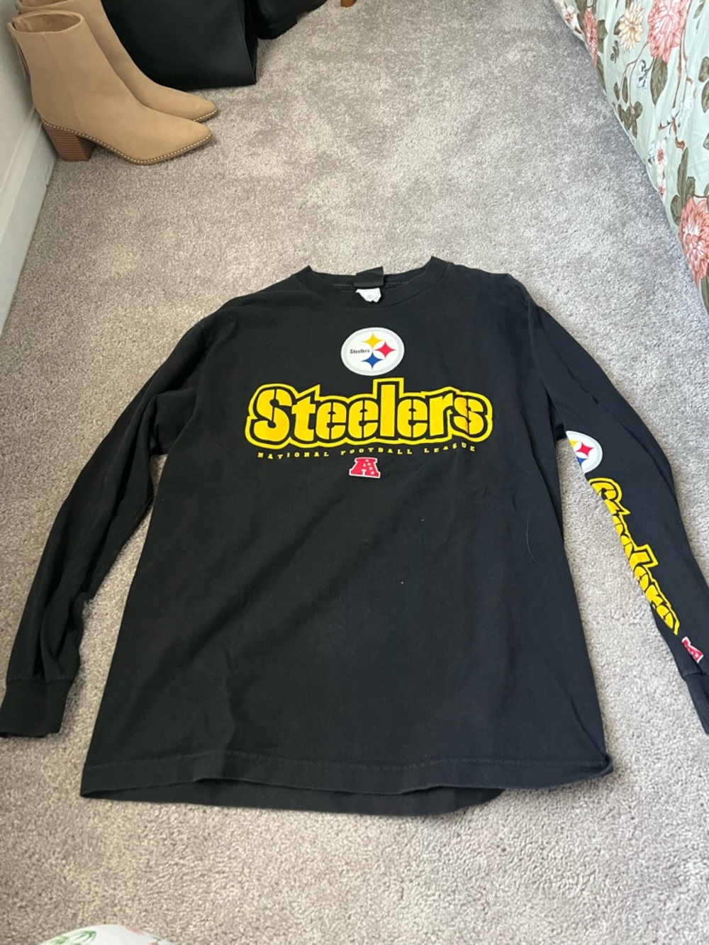Pittsburgh Steelers Black Long Sleeve Logo Tee
